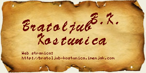 Bratoljub Koštunica vizit kartica
